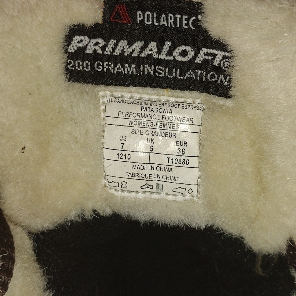 Patagonia Lugano Lace Espresso Waterproof Polartec Mid Boot 6/7 - Picture 8 of 8